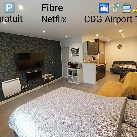 Studio Autonome Cosy à 2km de Roissy en France Vaudherland Extérieur photo